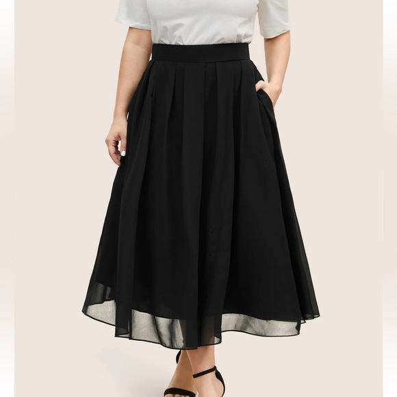 BloomChic Plus Size Solid See Through Tiered Skirt 2XL us18-20 - Picture 1 of 6